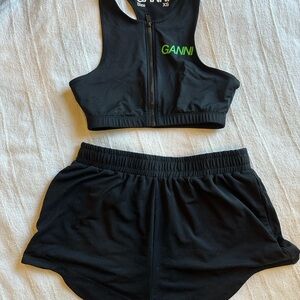 Ganni Black Activewear Set